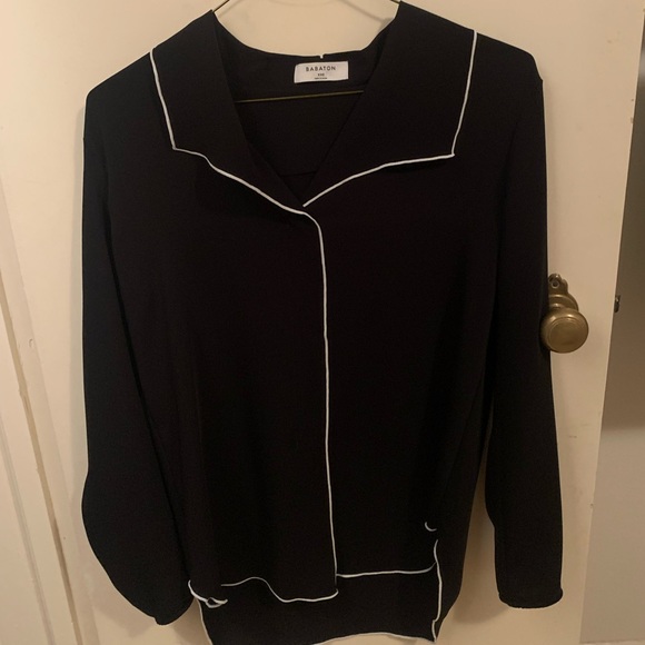 Aritzia Babaton Rena Shirt - black and white, XXS - Picture 9 of 9